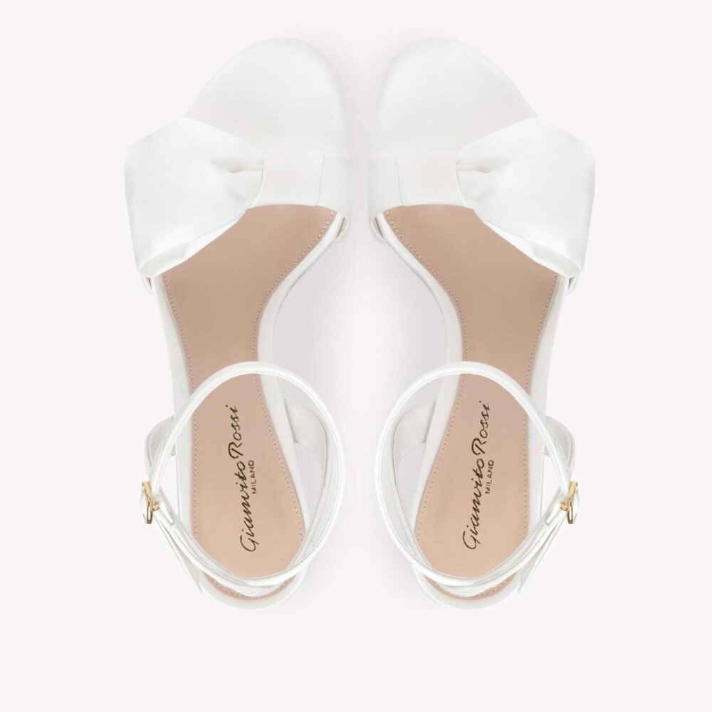 GIANVITO ROSSI Rosie 120 bow-embellished satin platform sandals Gianvito Rossi
